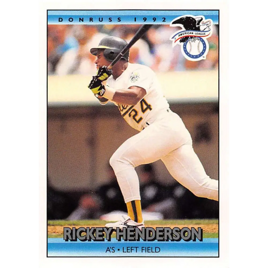 1992 Donruss #30 Rickey Henderson AS NM-MT Oakland Athletics Baseball Card Image 1
