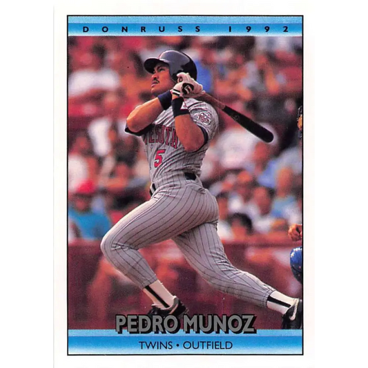 1992 Donruss #305 Pedro Munoz NM-MT Minnesota Twins Baseball Card Image 1