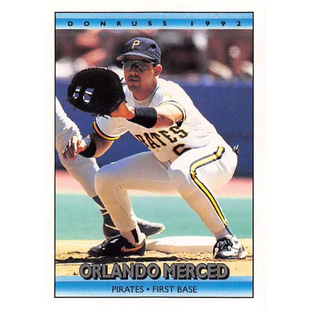 1992 Donruss #310 Orlando Merced NM-MT Pittsburgh Pirates Baseball Card Image 1