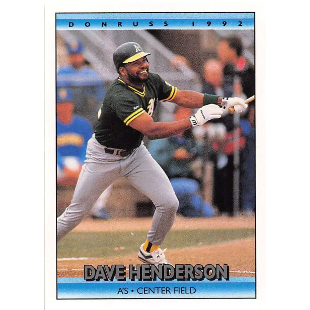 1992 Donruss #311 Dave Henderson NM-MT Oakland Athletics Baseball Card Image 1
