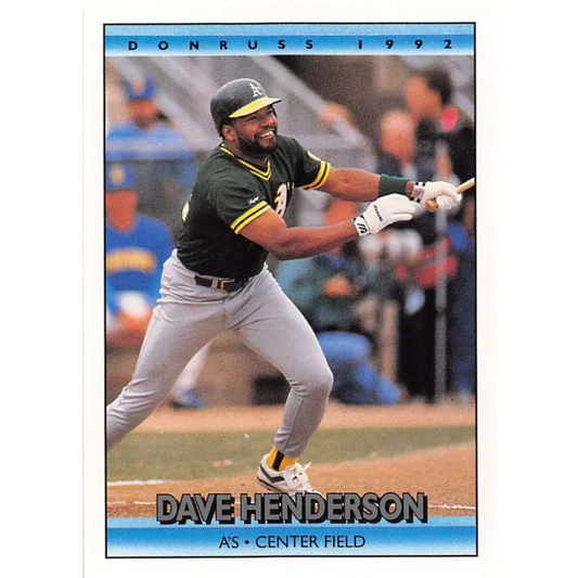 1992 Donruss #311 Dave Henderson NM-MT Oakland Athletics Baseball Card Image 1