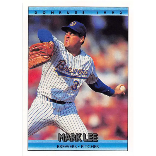 1992 Donruss #313 Mark Lee NM-MT Milwaukee Brewers Baseball Card Image 1
