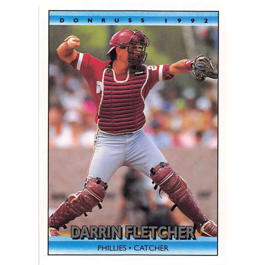 1992 Donruss #319 Darrin Fletcher NM-MT Philadelphia Phillies Baseball Card Image 1