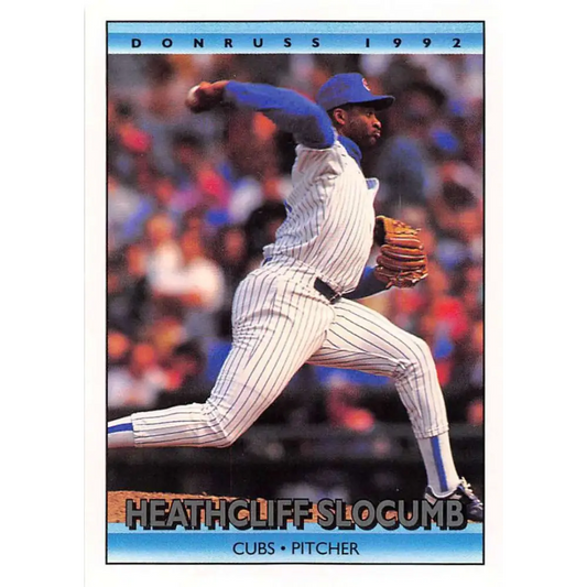 1992 Donruss #334 Heathcliff Slocumb NM-MT Chicago Cubs Baseball Card Image 1
