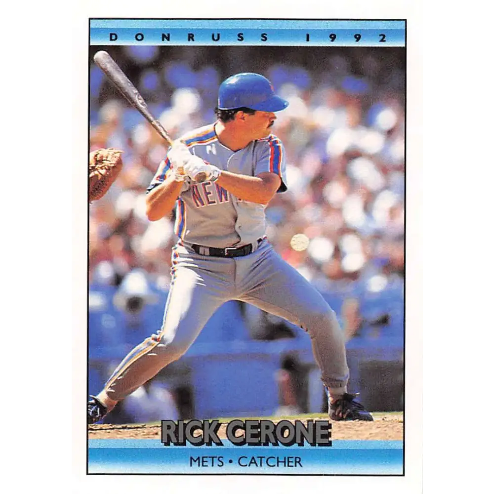 1992 Donruss #335 Rick Cerone NM-MT New York Mets Baseball Card Image 1