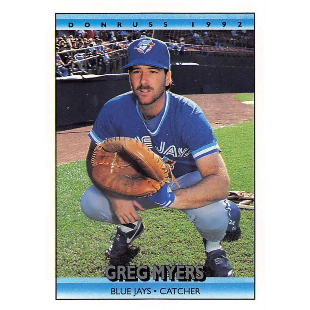 1992 Donruss #342 Greg Myers NM-MT Toronto Blue Jays Baseball Card Image 1