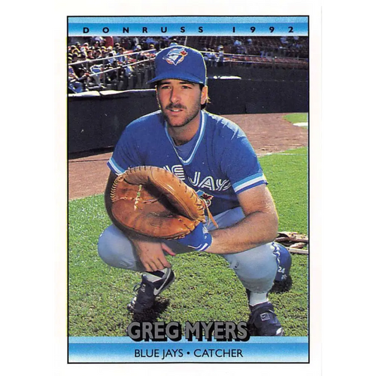1992 Donruss #342 Greg Myers NM-MT Toronto Blue Jays Baseball Card Image 1