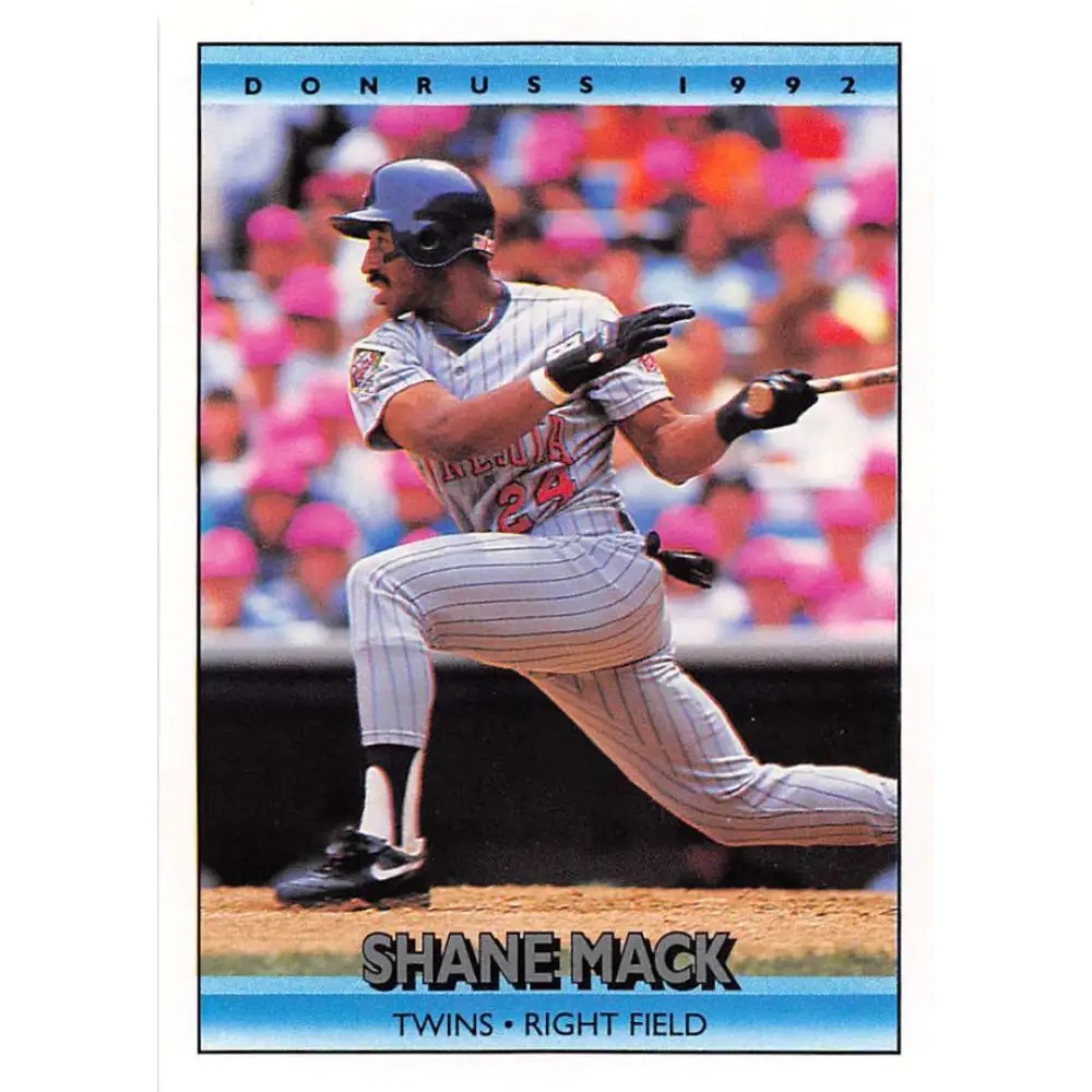 1992 Donruss #345 Shane Mack NM-MT Minnesota Twins Baseball Card Image 1