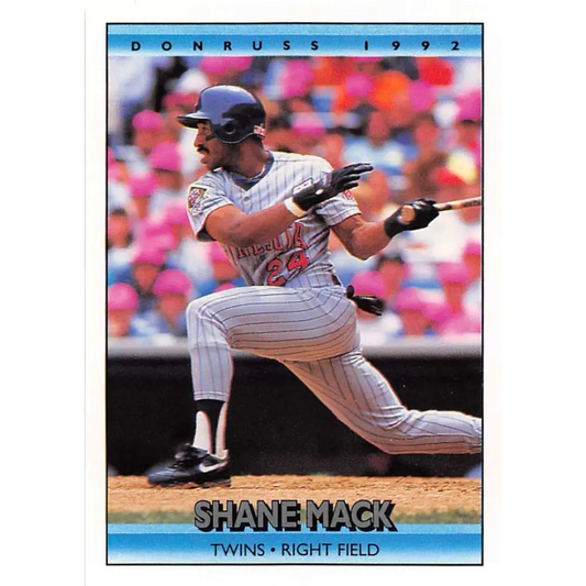 1992 Donruss #345 Shane Mack NM-MT Minnesota Twins Baseball Card Image 1