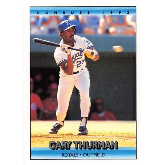 1992 Donruss #346 Gary Thurman NM-MT Kansas City Royals Baseball Card Image 1
