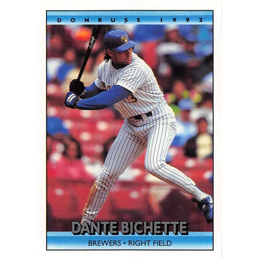 1992 Donruss #347 Dante Bichette NM-MT Milwaukee Brewers Baseball Card Image 1