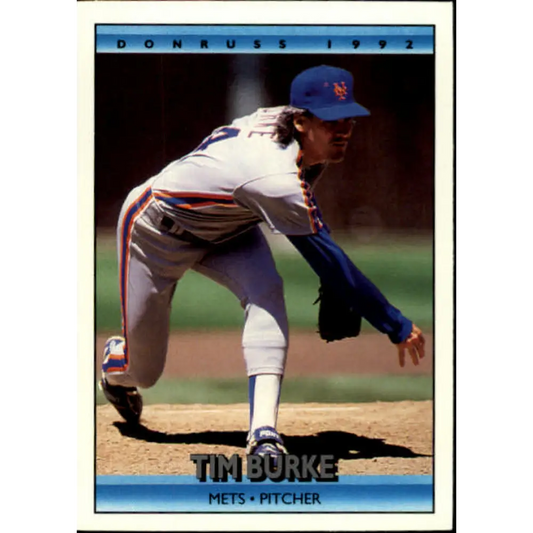 1992 Donruss #366 Tim Burke NM-MT New York Mets Baseball Card Image 1
