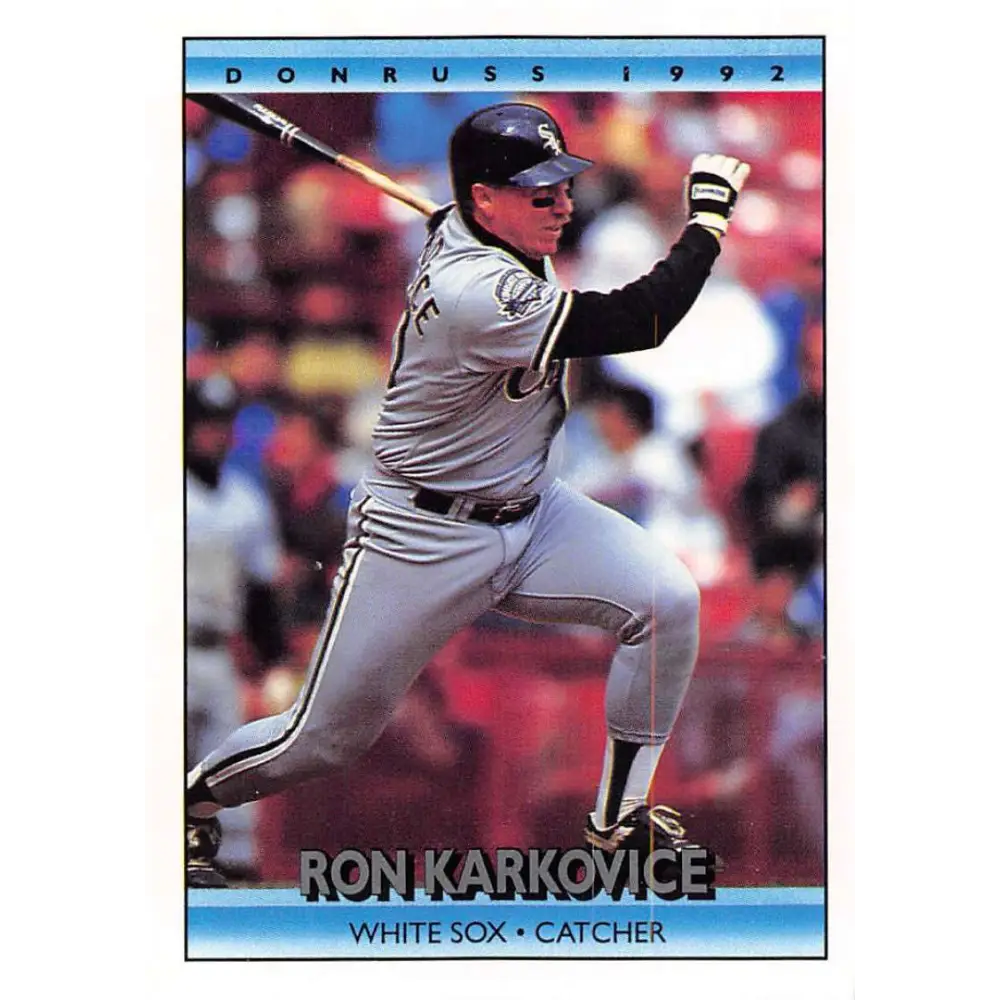 1992 Donruss #374 Ron Karkovice NM-MT Chicago White Sox Baseball Card Image 1