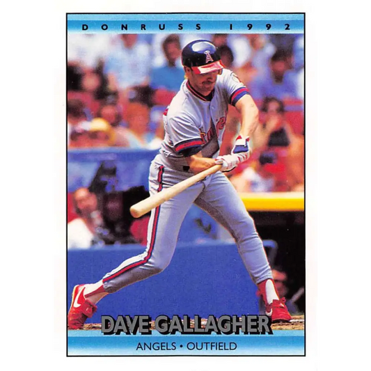 1992 Donruss #377 Dave Gallagher NM-MT California Angels Baseball Card Image 1