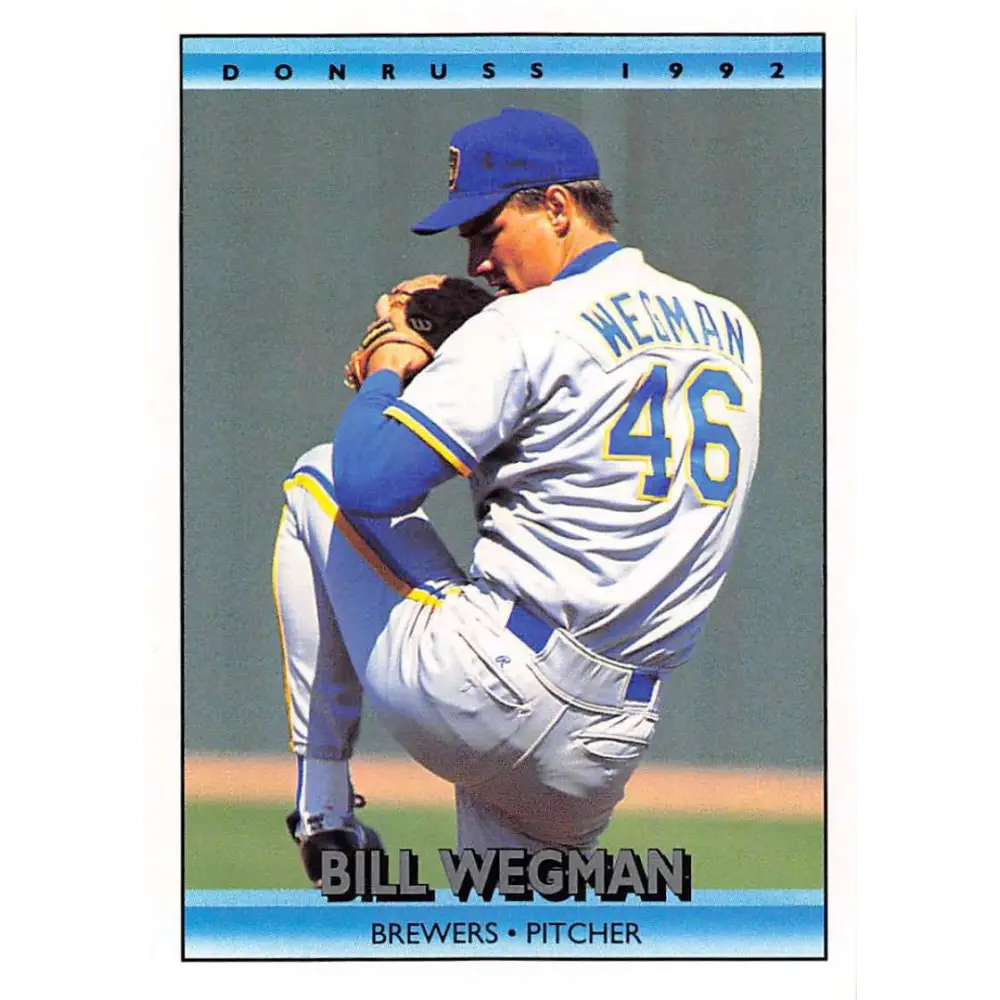 1992 Donruss #378 Bill Wegman NM-MT Milwaukee Brewers Baseball Card Image 1