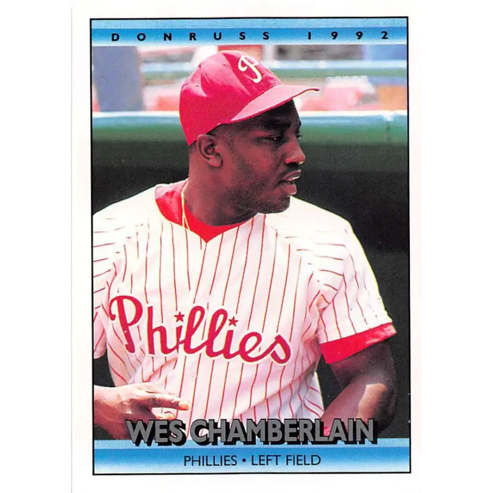 1992 Donruss #384 Wes Chamberlain NM-MT Philadelphia Phillies Baseball Card Image 1