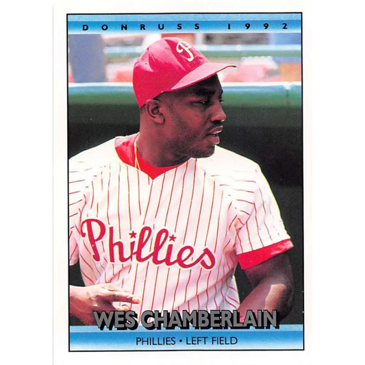 1992 Donruss #384 Wes Chamberlain NM-MT Philadelphia Phillies Baseball Card Image 1