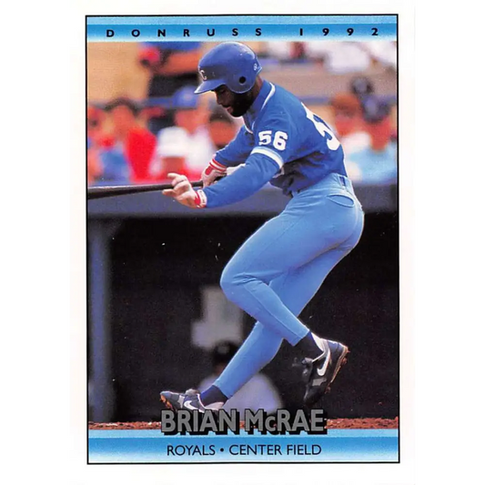1992 Donruss #387 Brian McRae NM-MT Kansas City Royals Baseball Card Image 1