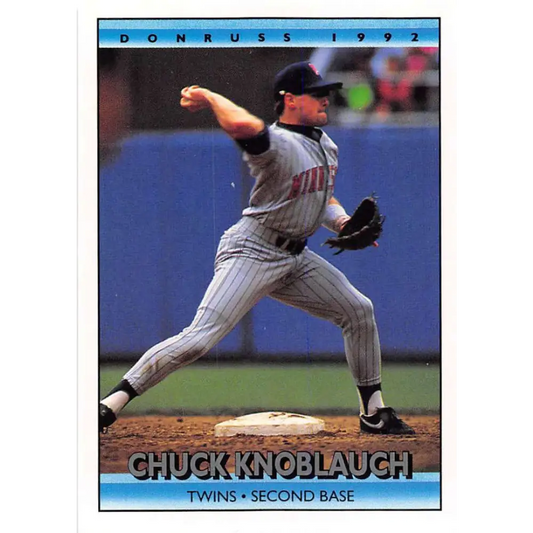 1992 Donruss #390 Chuck Knoblauch NM-MT Minnesota Twins Baseball Card Image 1