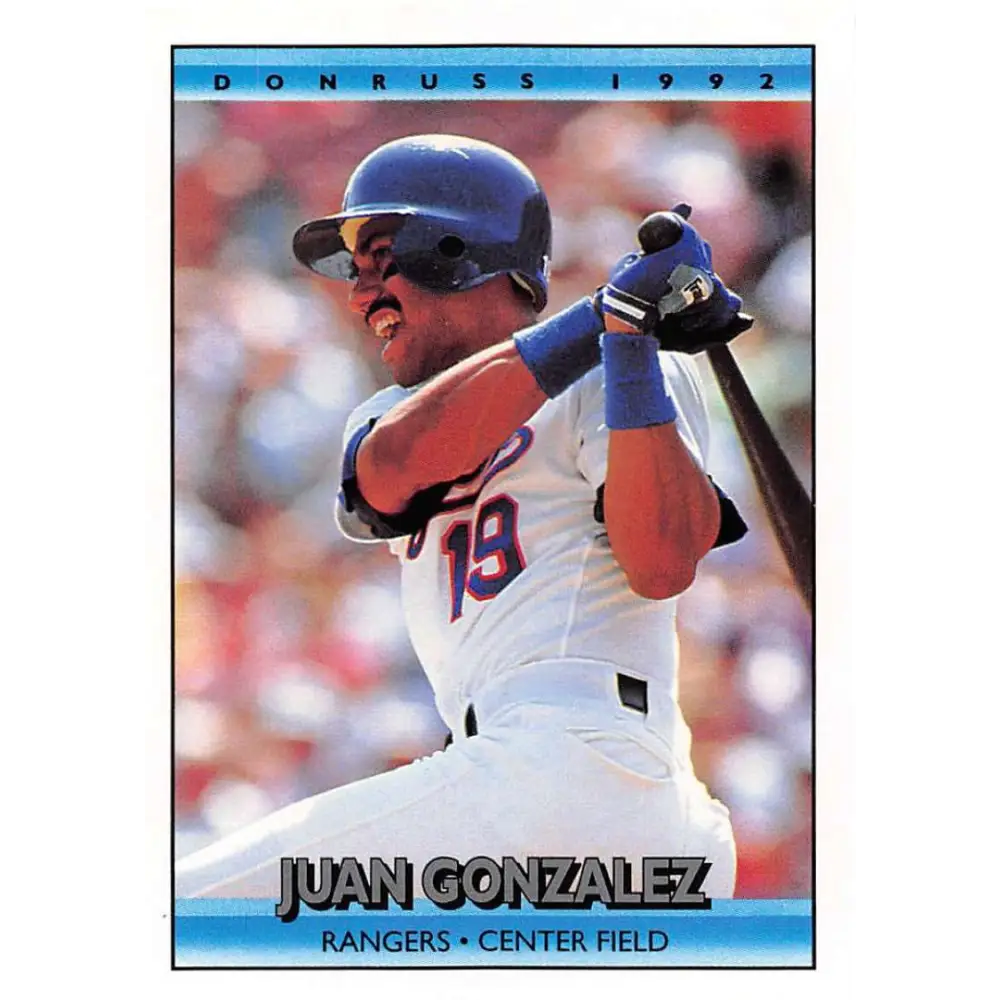 1992 Donruss #393 Juan Gonzalez NM-MT Texas Rangers Baseball Card Image 2