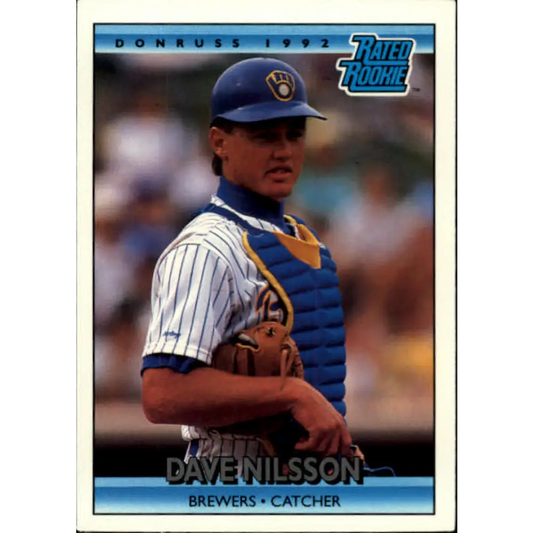 1992 Donruss #4 Dave Nilsson RR NM-MT Milwaukee Brewers Baseball Card Image 1