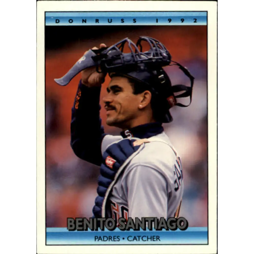 1992 Donruss #40 Benito Santiago NM-MT San Diego Padres Baseball Card Image 1