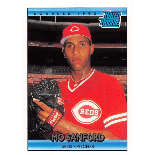 1992 Donruss #417 Mo Sanford RR NM-MT Cincinnati Reds Baseball Card Image 1