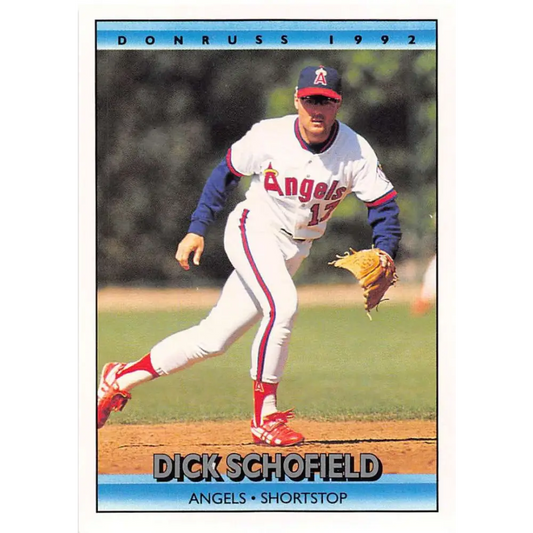 1992 Donruss #44 Dick Schofield NM-MT California Angels Baseball Card Image 1