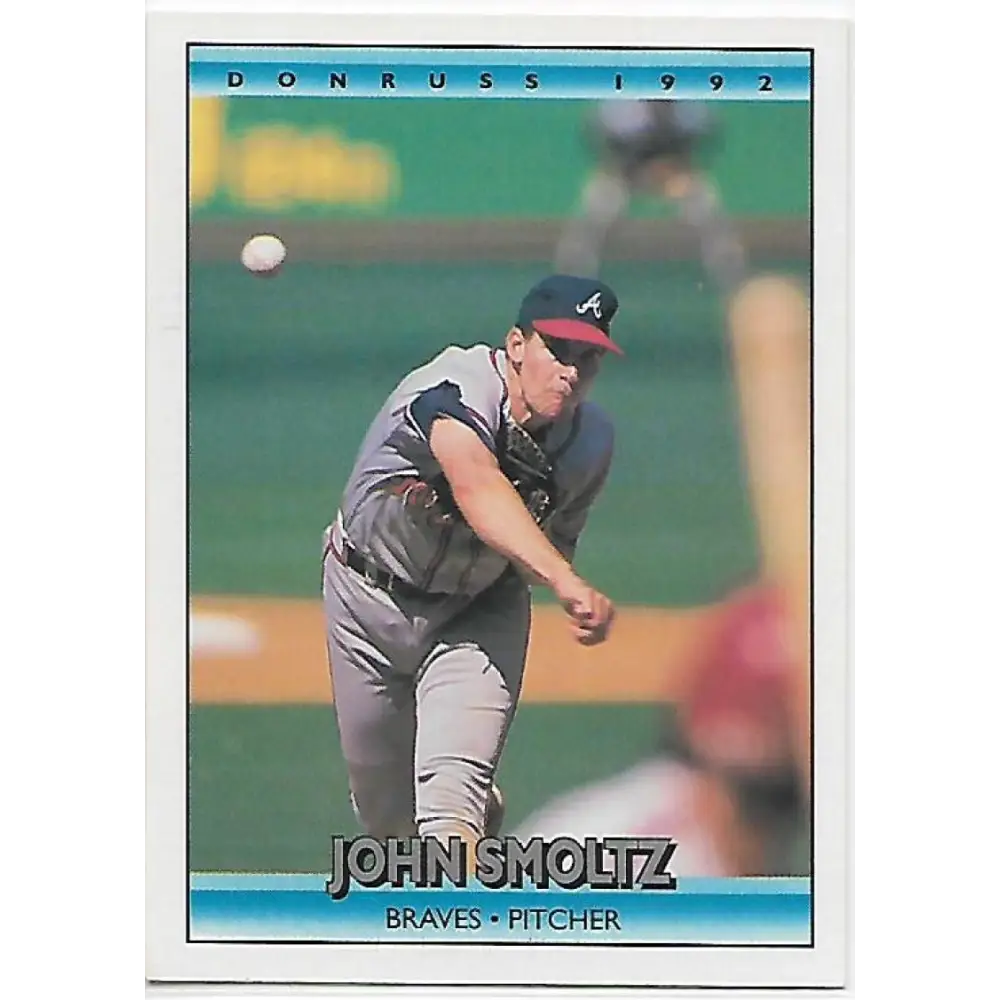 1992 Donruss #442 John Smoltz NM-MT Atlanta Braves Baseball Card Image 1