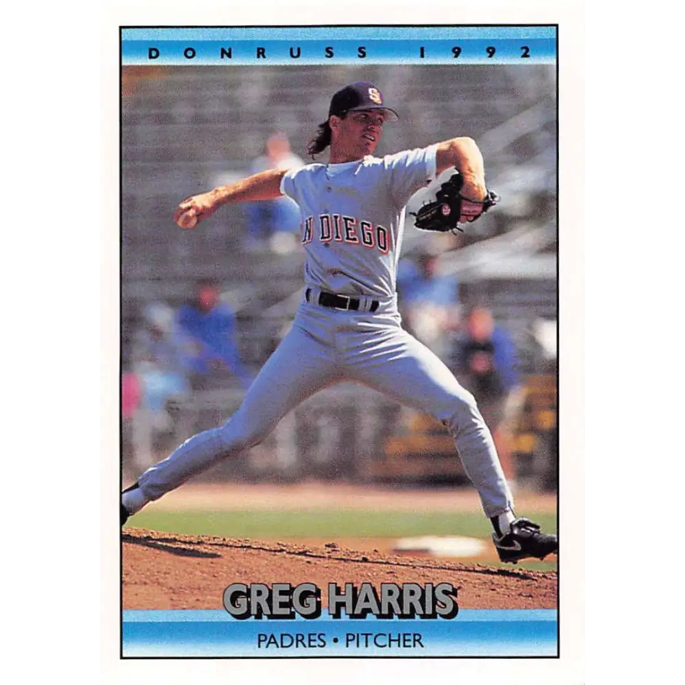 1992 Donruss #49 Greg Harris NM-MT San Diego Padres Baseball Card Image 1