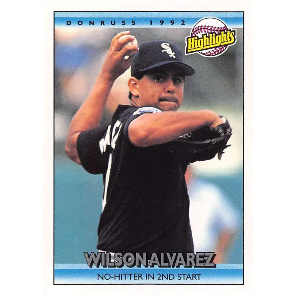 1992 Donruss #495 Wilson Alvarez HL NM-MT Chicago White Sox Baseball Card Image 1