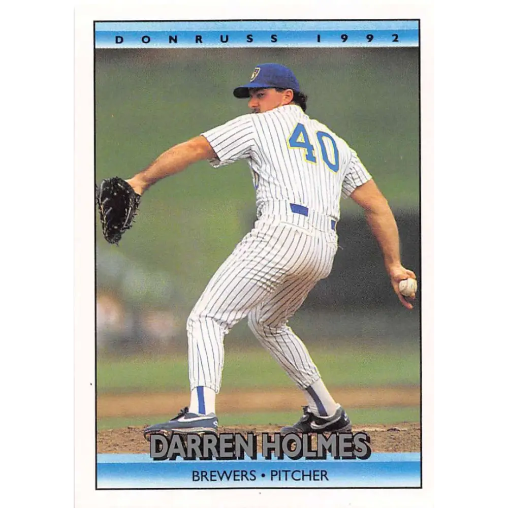 1992 Donruss #504 Darren Holmes NM-MT Milwaukee Brewers Baseball Card Image 1