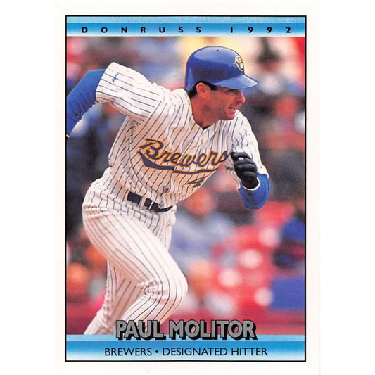 1992 Donruss #51 Paul Molitor NM-MT Milwaukee Brewers Baseball Card Image 1