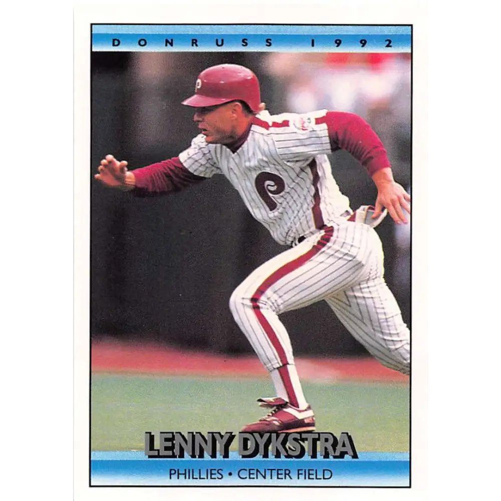 1992 Donruss #57 Lenny Dykstra NM-MT Philadelphia Phillies Baseball Card Image 1