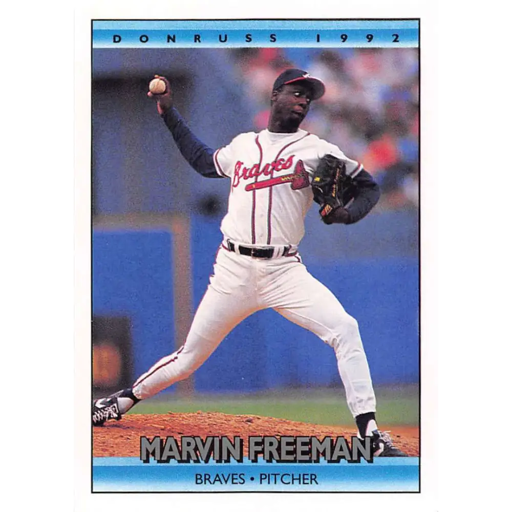1992 Donruss #603 Marvin Freeman NM-MT Atlanta Braves Baseball Card Image 1