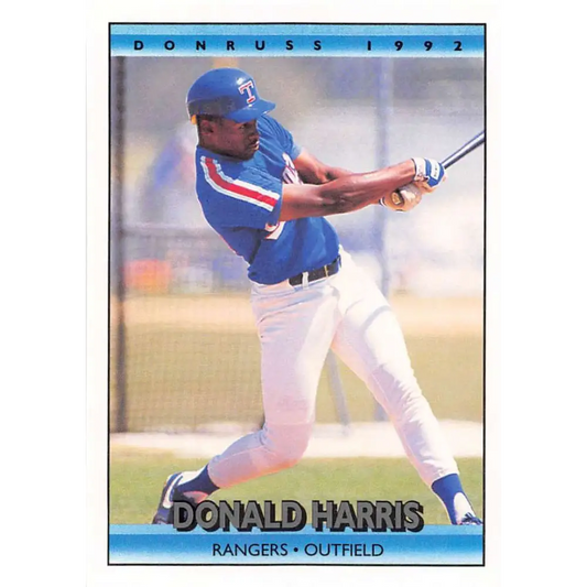 1992 Donruss #652 Donald Harris NM-MT Texas Rangers Baseball Card Image 1