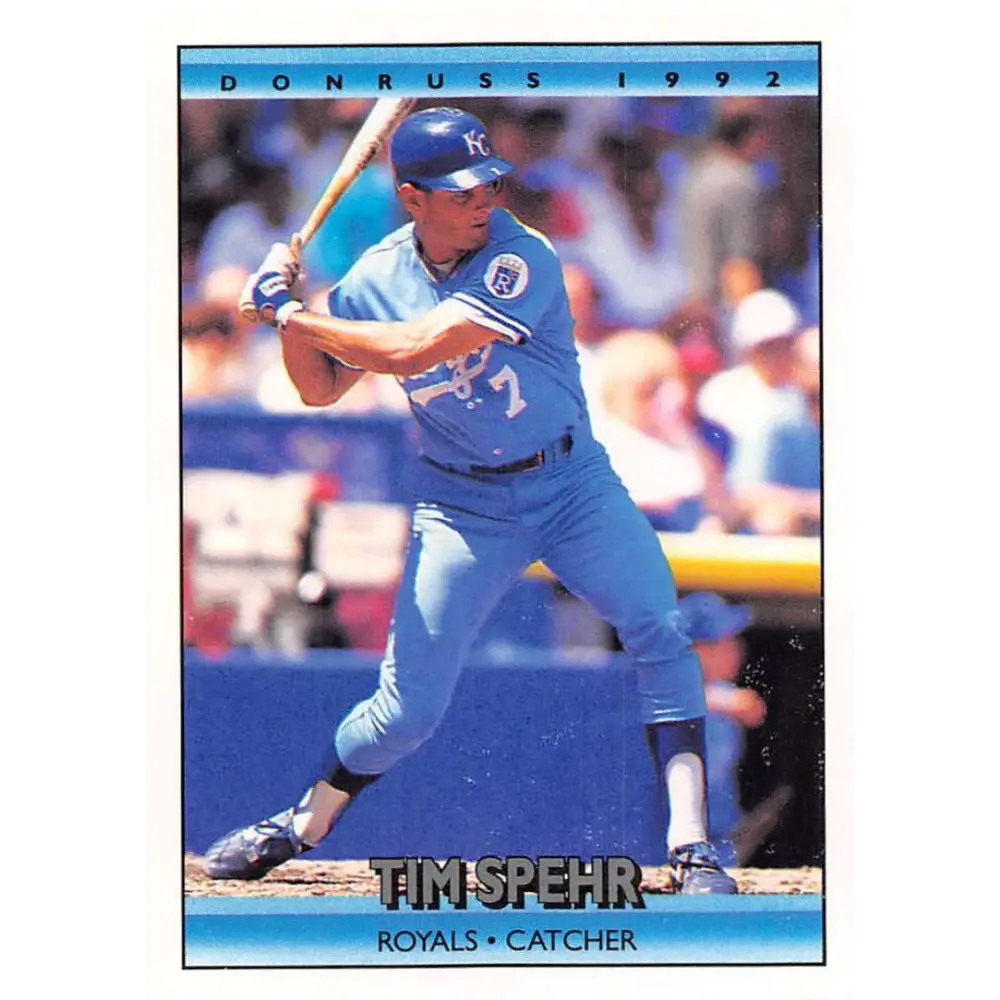 1992 Donruss #689 Tim Spehr NM-MT Kansas City Royals Baseball Card Image 1