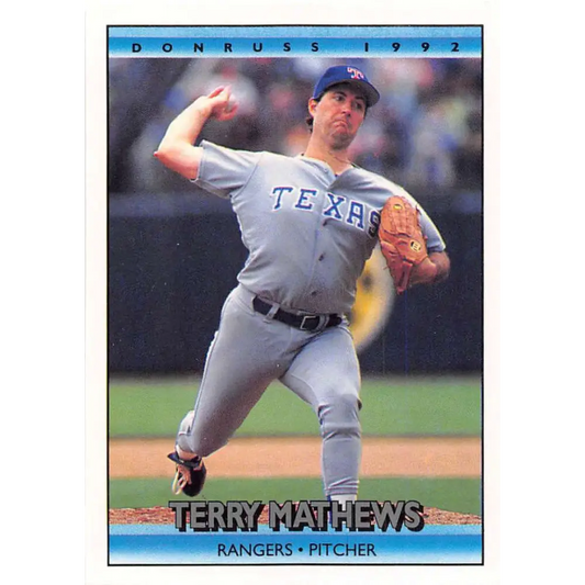 1992 Donruss #694 Terry Mathews NM-MT RC Rookie Texas Rangers Baseball Card Image 1