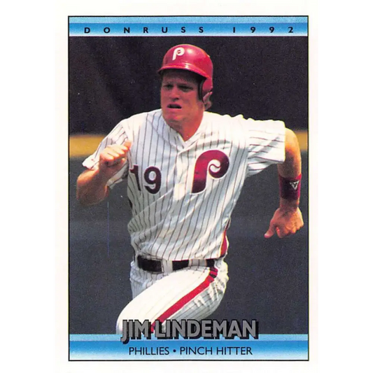 1992 Donruss #701 Jim Lindeman NM-MT Philadelphia Phillies Baseball Card Image 1