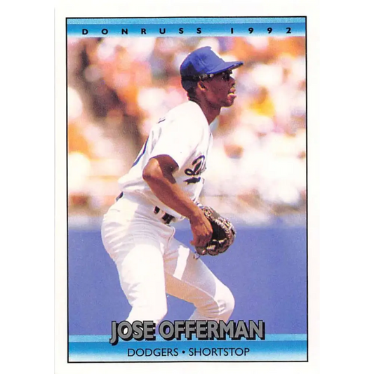 1992 Donruss #721 Jose Offerman NM-MT Los Angeles Dodgers Baseball Card Image 1