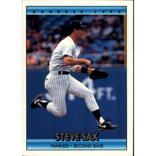 1992 Donruss #729 Steve Sax NM-MT New York Yankees Baseball Card Image 1