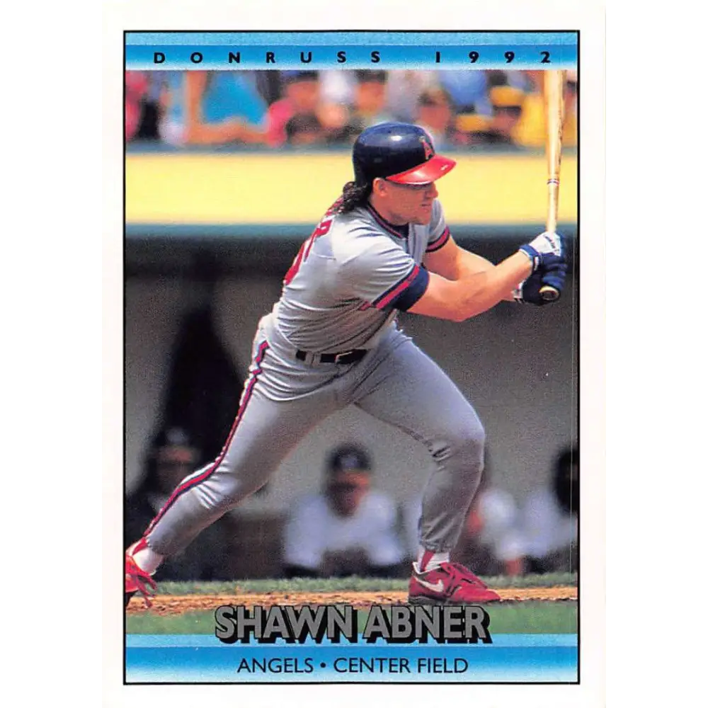 1992 Donruss #736 Shawn Abner NM-MT California Angels Baseball Card Image 1