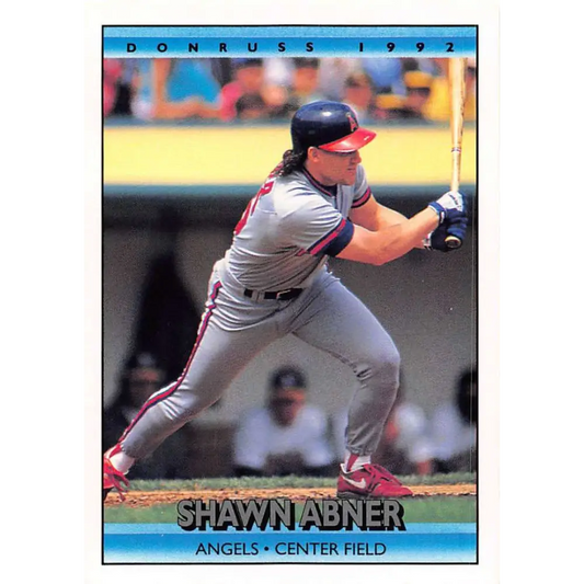 1992 Donruss #736 Shawn Abner NM-MT California Angels Baseball Card Image 1