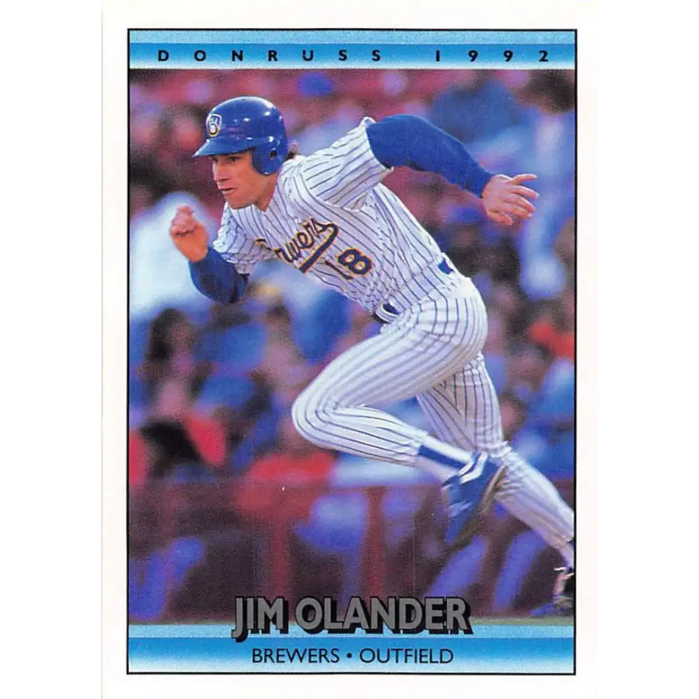 1992 Donruss #766 Jim Olander NM-MT RC Rookie Milwaukee Brewers Baseball Card Image 1