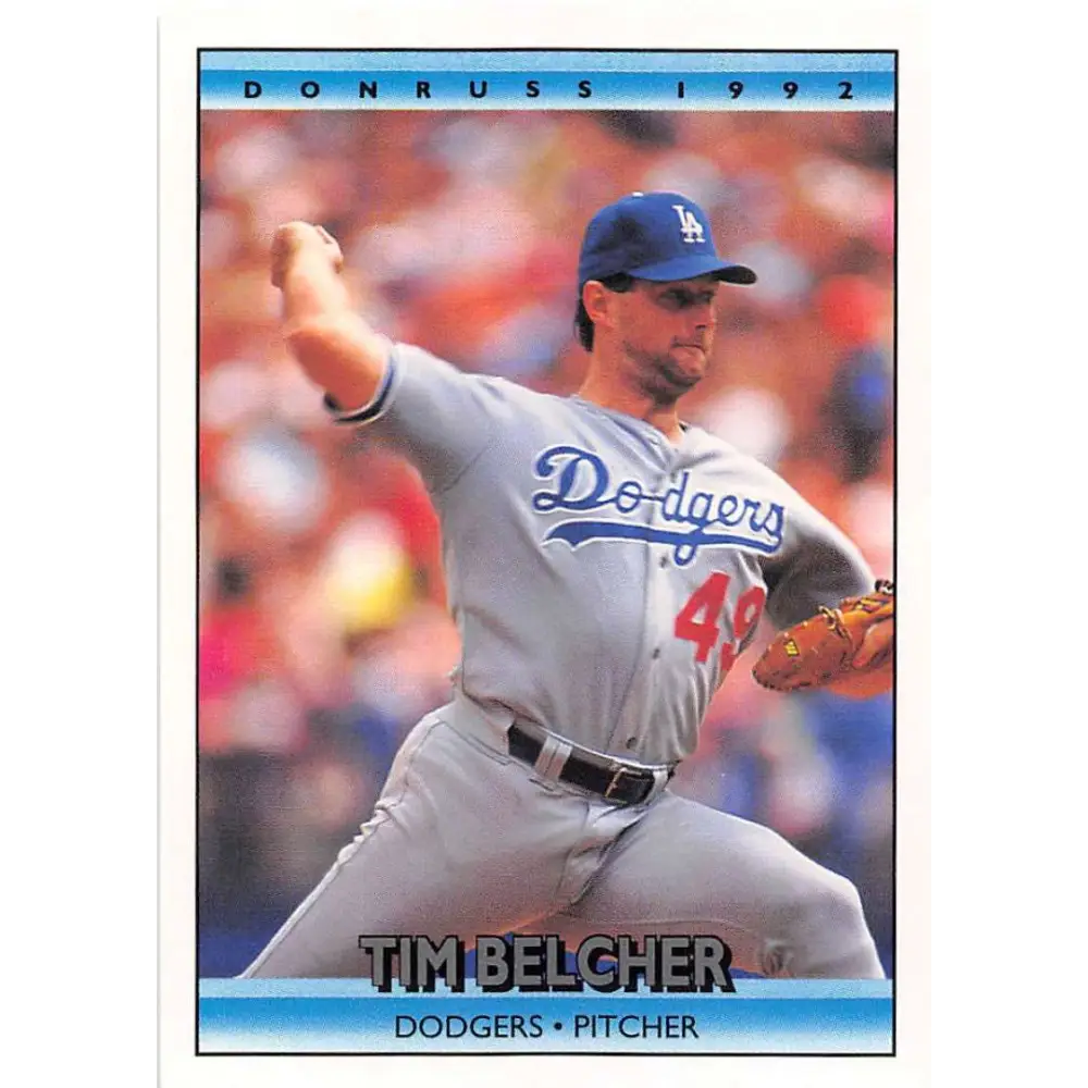 1992 Donruss #78 Tim Belcher NM-MT Los Angeles Dodgers Baseball Card Image 1