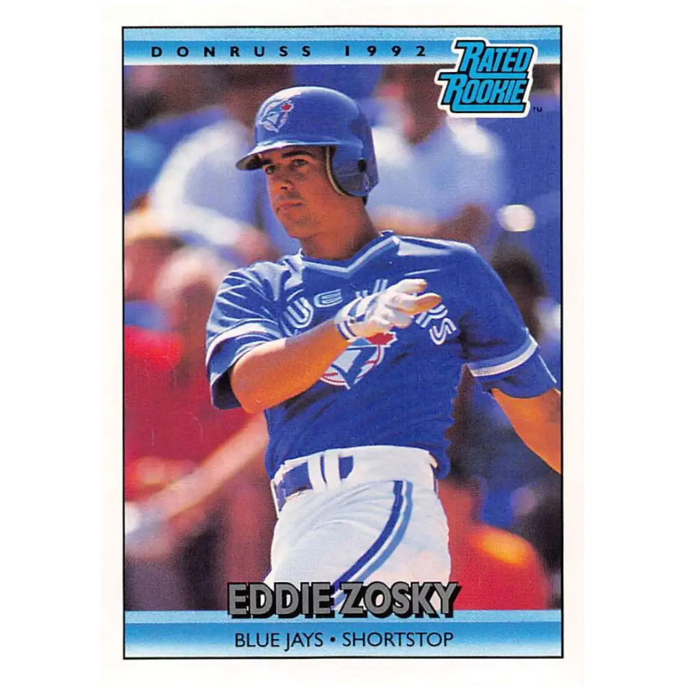 1992 Donruss #8 Eddie Zosky RR NM-MT Toronto Blue Jays Baseball Card Image 1