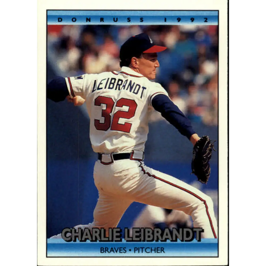 1992 Donruss #84 Charlie Leibrandt NM-MT Atlanta Braves Baseball Card Image 1