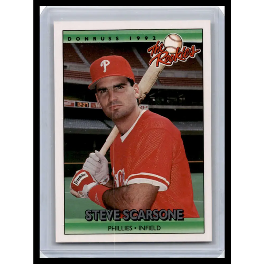 1992 Donruss The Rookies #108 Steve Scarsone NM-MT Philadelphia Phillies Baseball Card Image 1