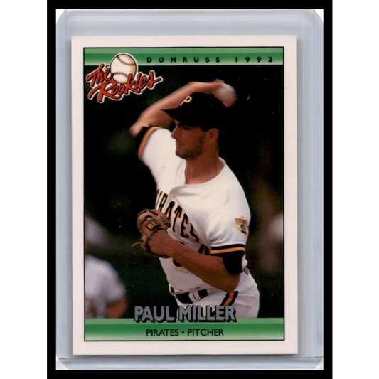 1992 Donruss The Rookies #79 Paul Miller NM-MT Pittsburgh Pirates Baseball Card Image 1