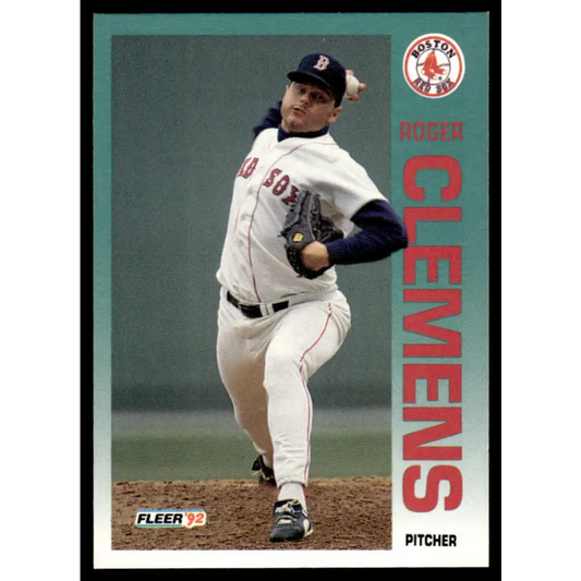 1992 Fleer #37 Roger Clemens EX/NM Boston Red Sox Baseball Card Image 1
